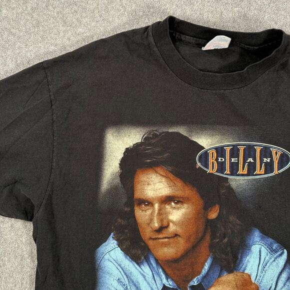 Vintage Billy Dean Tee Shirt Sized X-Large Black Short Sleeve 90s ConcertV - Picture 5 of 10